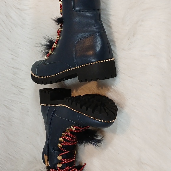 Cecelia New York Trekker Navy Boots Sz 7 - Picture 8 of 15